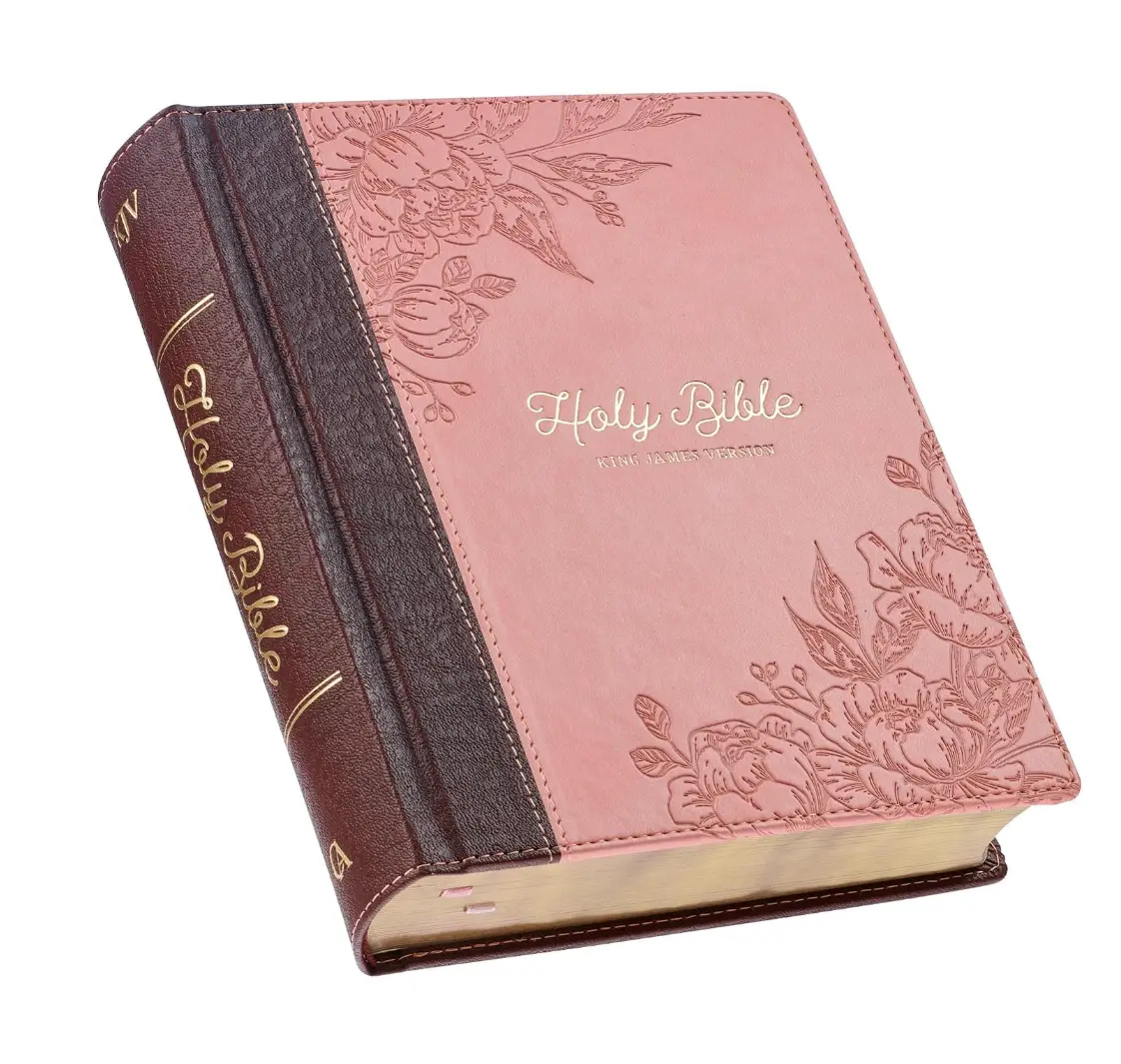 KJV Holy Bible, Note-taking Bible, Faux Leather Hardcover - King James Version, Brown/Pink (KJV Note-taking Editions)