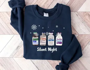 Christmas Silent Night Nurse Shirt, Christmas Nurse Sweatshirt, Medical Christmas Shirt, Funny Nurse Christmas Shirt, Nurse Sweatshirt, Nurse Gift Shirt