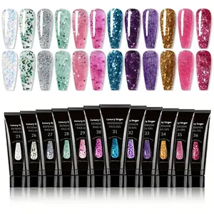 12pcs  Poly Gel Nail Kit - Long-Lasting, High-Shine UV Gel in Vibrant & Glittery Colors, Easy-to-Use, Ideal for Salon or Home Use - Perfect Gift for Beauty Enthusiasts, Salon Quality Nails Polish French Manicure Luxury Metallic Pearl Cutics Flawless