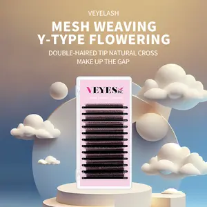 Veyes Inc YY Shape Eyelash Extensions Veyelash Hand Woven Black Natural Soft YY Lashes Premade Volume Fan Individual