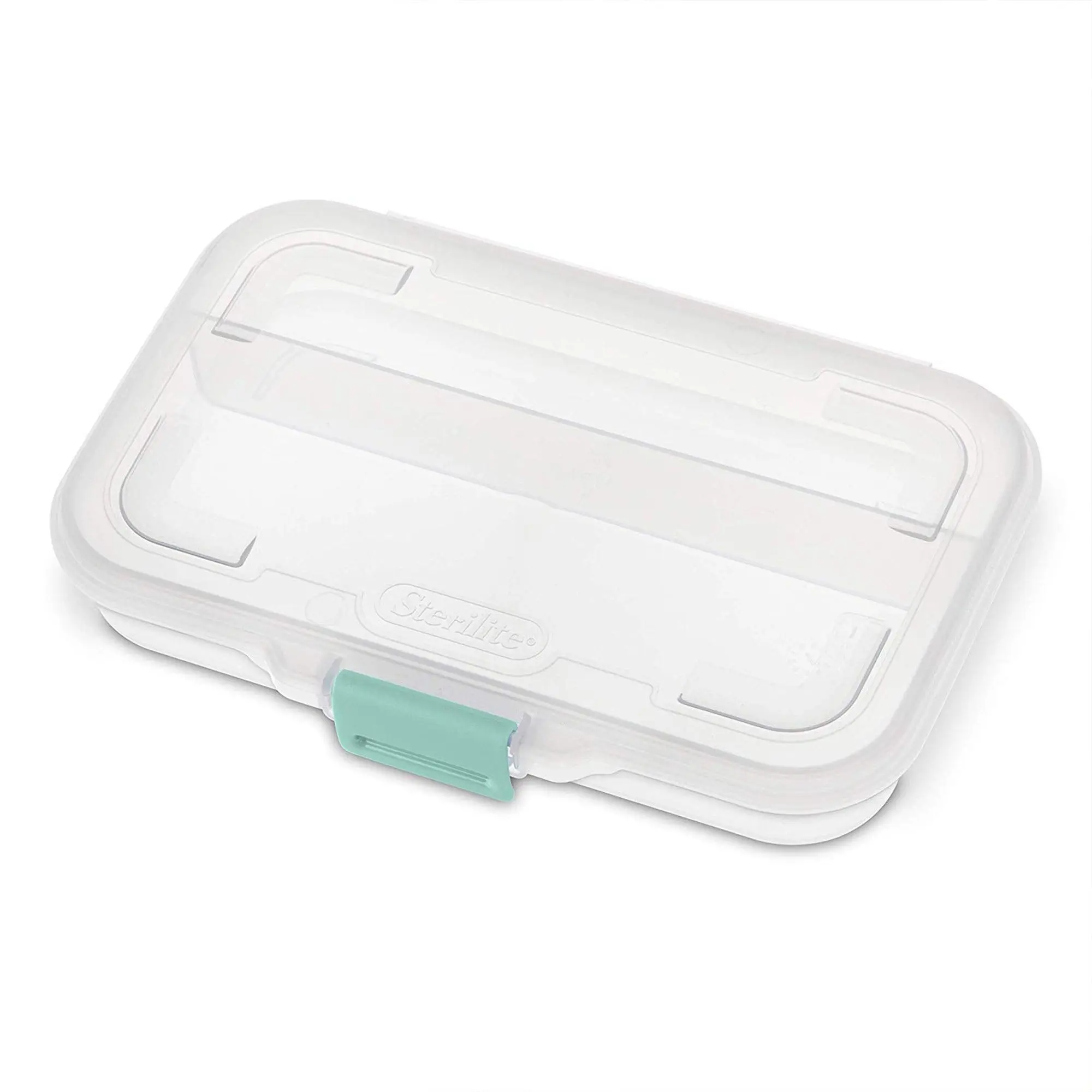 Sterilite Convenient Small Divided Clear Storage Pencil Box & Latch Lid, 24 Pack
