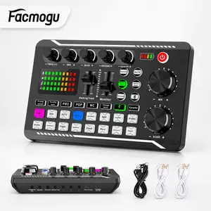 [Facmogu]F998 Live Sound Card Audio Mixer, Podcast Audio Interface with DJ Mixer Effects, Voice Changer with Sound Effects for PS4 PS5 Karaoke Tiktok YouTube Live Streaming Record Gaming
