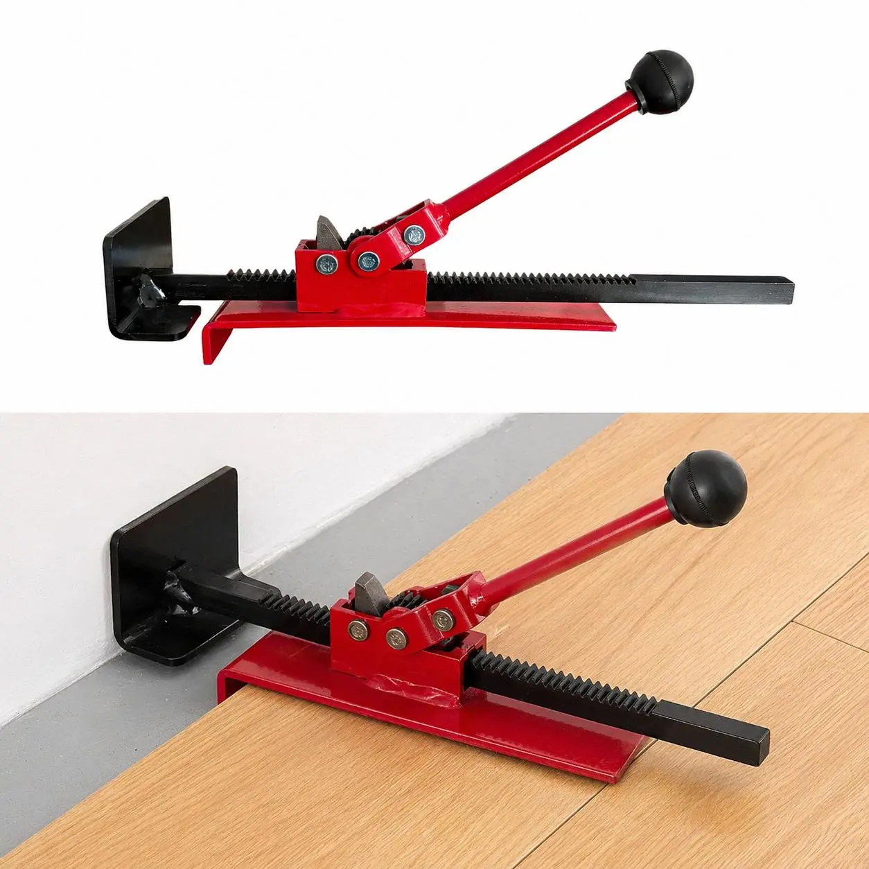 Professional heavy-duty floor correction tool, equipped with gloves - manual floor jack, with simple ratchet mechanism, adjustable alignment tool suitable for hardwood, laminated board, tile, vinyl - no electricity required, portable design, designed for