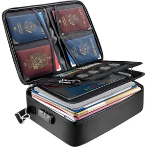 Fireproof Document Bag with Lock - Waterproof & Portable Fireproof File Box for Important Papers, Certificates & Cash - Secure Document Organizer