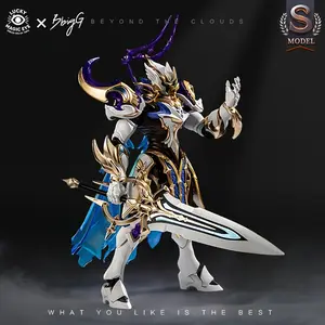 23cm Sci-Fi Knight Mech Assembly Model Kit, Action Figure, Detailed Painting, Full Articulated Skeleton, Transparent Cape, 9.06 Inch Collectible Gift, Model Set