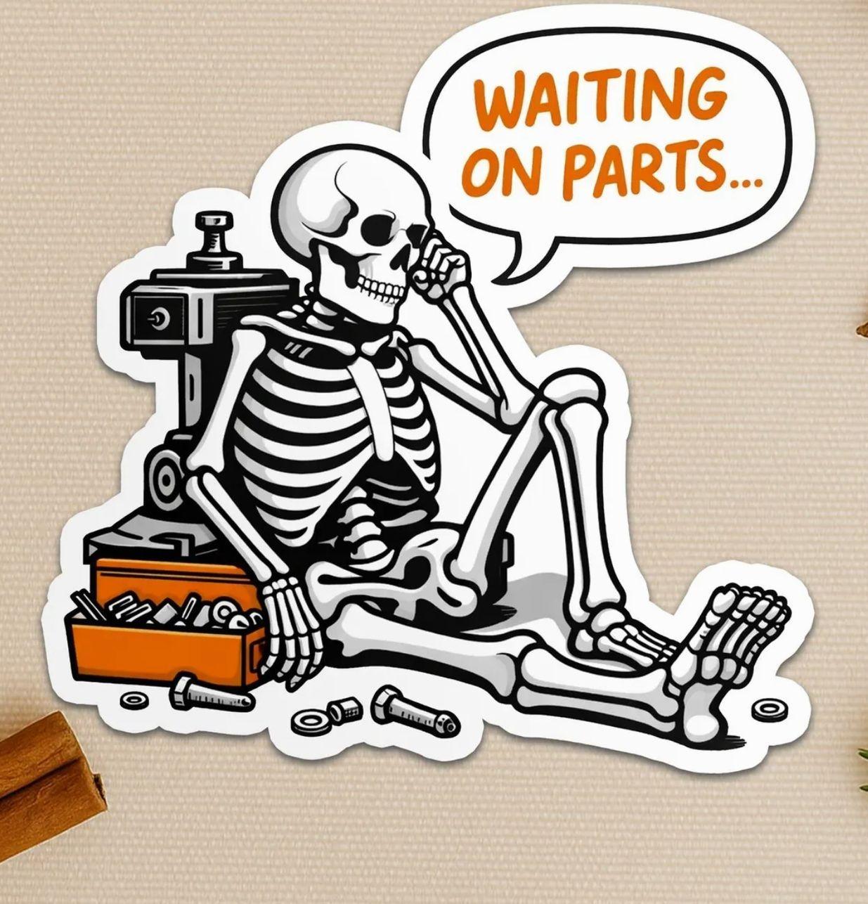 Waiting On Parts Sticker, Cars, Trucks, Laptops, Coolers, Toolboxes, Windows & More, Vinyl Sticker Gifts Laptop Water Bottle Decal Sticker – Novara Studio