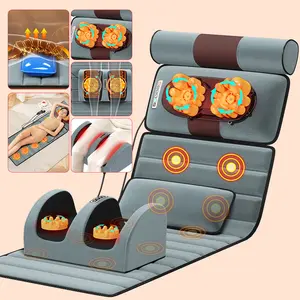 Full Body Massage Mat Pad with Heat, Chair Padwith 10 Vibration Motors & 2 Therapy Heating Pad withAuto Shut Off, Heated Massage Mattress Pad for Back Comfort Daily Neck Massager Electric Massager Massager Electric Massaging Device neck massager