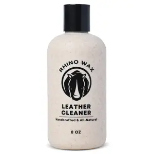 Rhino Wax - Leather Cleaner (8oz) for Furniture, Handbags, Shoes, Boots, Car Seats - Apply Before Using Leather Oil or Conditioner - 100% Natural