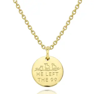 He Left The 99, To Find Me Necklace for Women 18K Gold Plated 18k Platinum Plated | Matthew 18:14 Parable of the Lost Sheep | Religious Faith Christian Gift for Her, Baptism, Birthday, Christmas | Original Amadi Jewelry Hand Drawn Necklace Cuban Chain Pen
