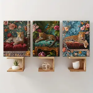 Wooden Framed Canvas Painting, 3 Counts/set Wall Art Modern Art Wall Decor for Home Living Room Bedroom Office, Decorative Wall Art Ornaments, Modern Home Decoration