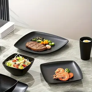 Outdoor & Home Essential Cutlery | 16/32-Piece Square Plastic Dinnerware Set Tableware Kit Tableware Dinnerware Sets | Holiday Party Must-Have 🎁