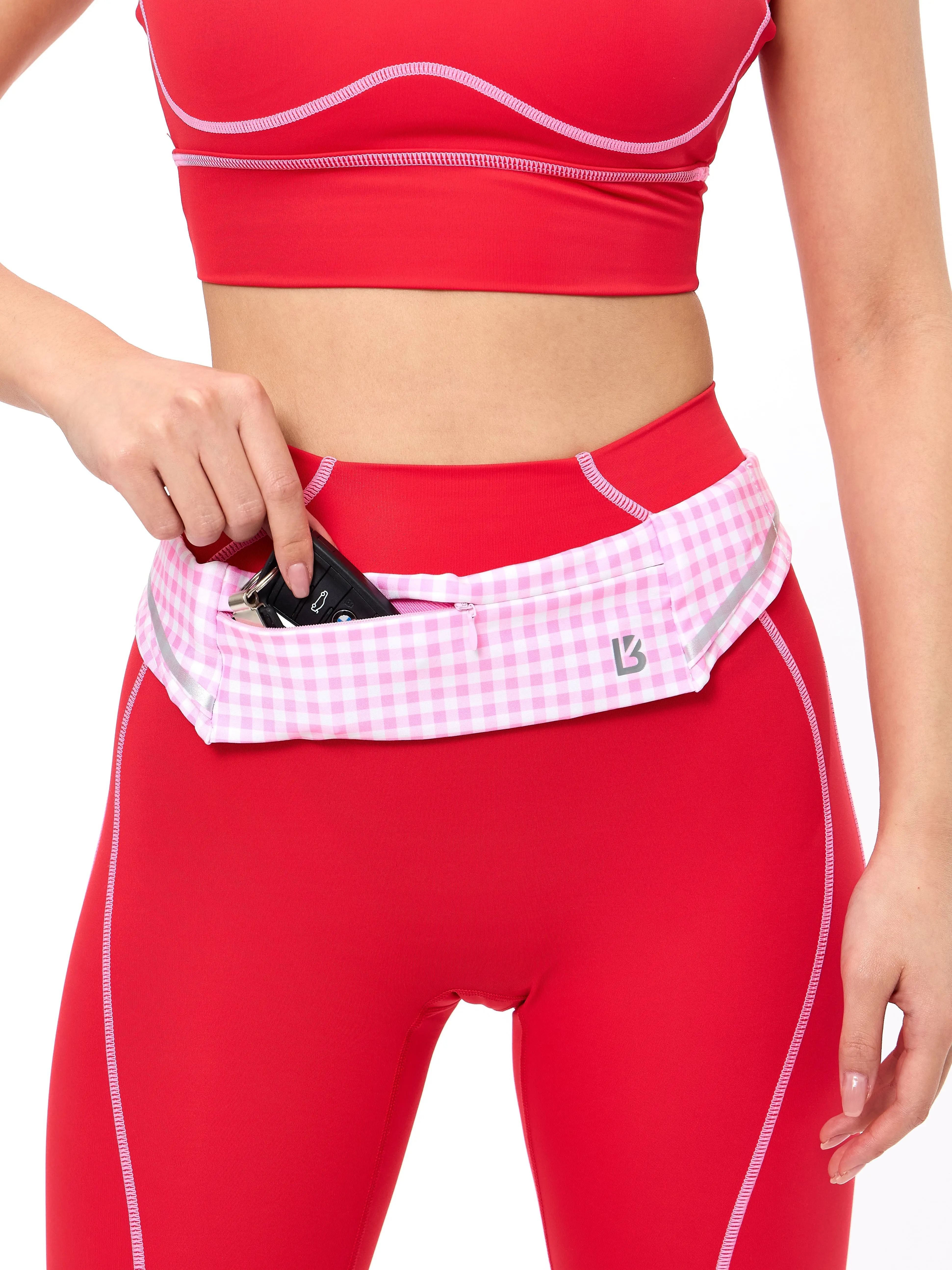 Story Running Belt - Pink Gingham Story Running Belt - Pink Gingham