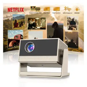 HLT Latest C9 Projector 800ANSI Auto Focus Dual WiFi6 4K Decoding BT5.4 Native 1920*1080P Android 11 Built-in Speaker Appstore Remote Control Home Theater