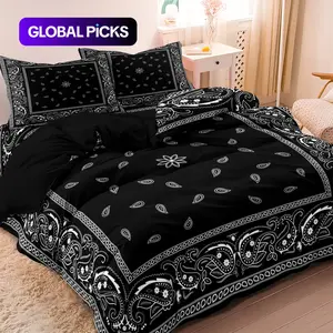 Mandala Floral Pattern Decorative Duvet Cover Set, 3-Count Set Including 1 Duvet Cover & 2 Pillowcases without Filler, Soft and Comfortable for Home Bedroom