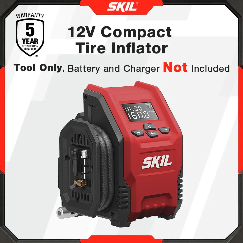 SKIL PWR CORE 12V Compact Tire Inflator (Tool Only, Battery and Charger Not Included)