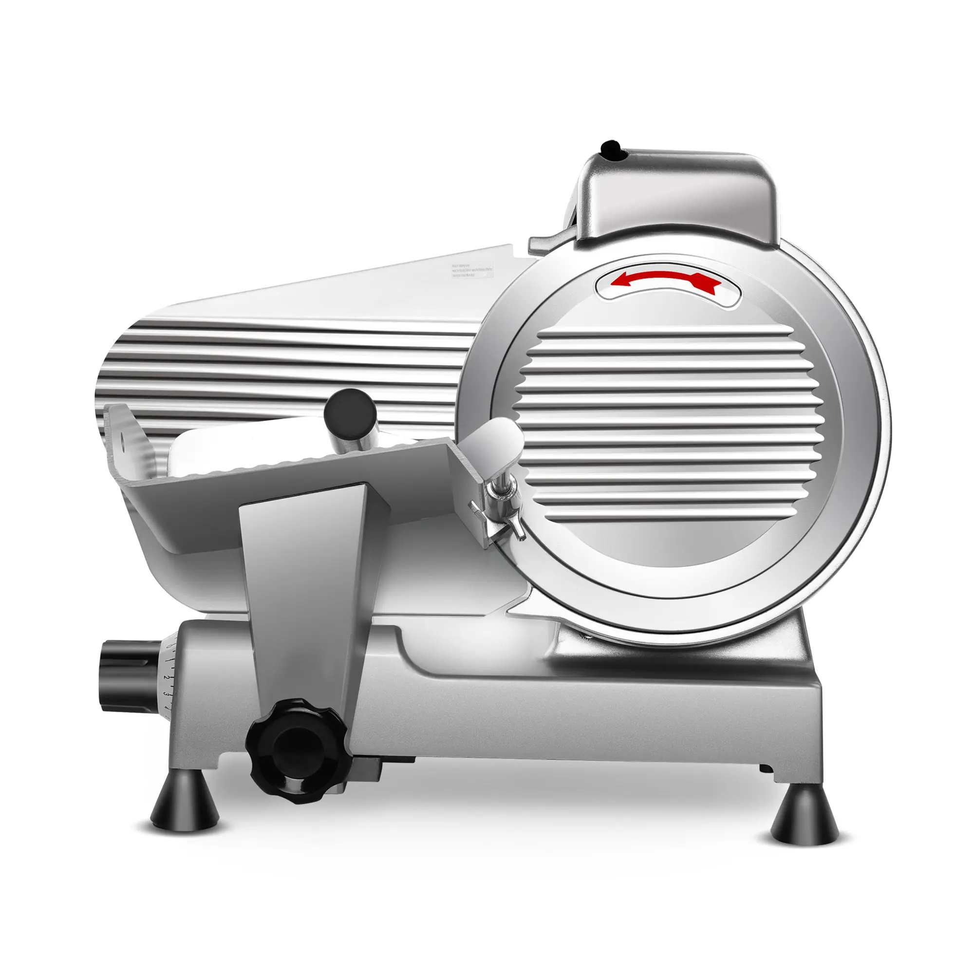 10 inch Commercial Meat Slicer Machine, 240W Frozen Meat Cheese Deli Slicer, Premium Chromium-plated Steel Blade Semi-Auto Foody Slicer Low Noises Meat Slicing Device