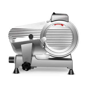 10 inch Commercial Meat Slicer Machine, 240W Frozen Meat Cheese Deli Slicer, Premium Chromium-plated Steel Blade Semi-Auto Foody Slicer Low Noises Meat Slicing Device