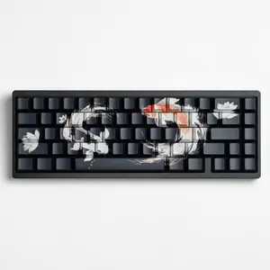 ULTRAEQUIP Lucky Koi Thick PBT Keycap Set - 130-Keys Cherry-Shape Dye-Sub Keycaps with Side Printing, Backlighting, Shine-Through, Compatible with 60%/75%/100% MX Switch Custom, Illuminated Mechanical & Keyboard Accessory Keyboards, Custom Keycaps Keyboar