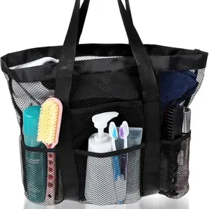 Mesh Shower Caddy Bag, Portable Travel College Dorm Organizer Storage Basket