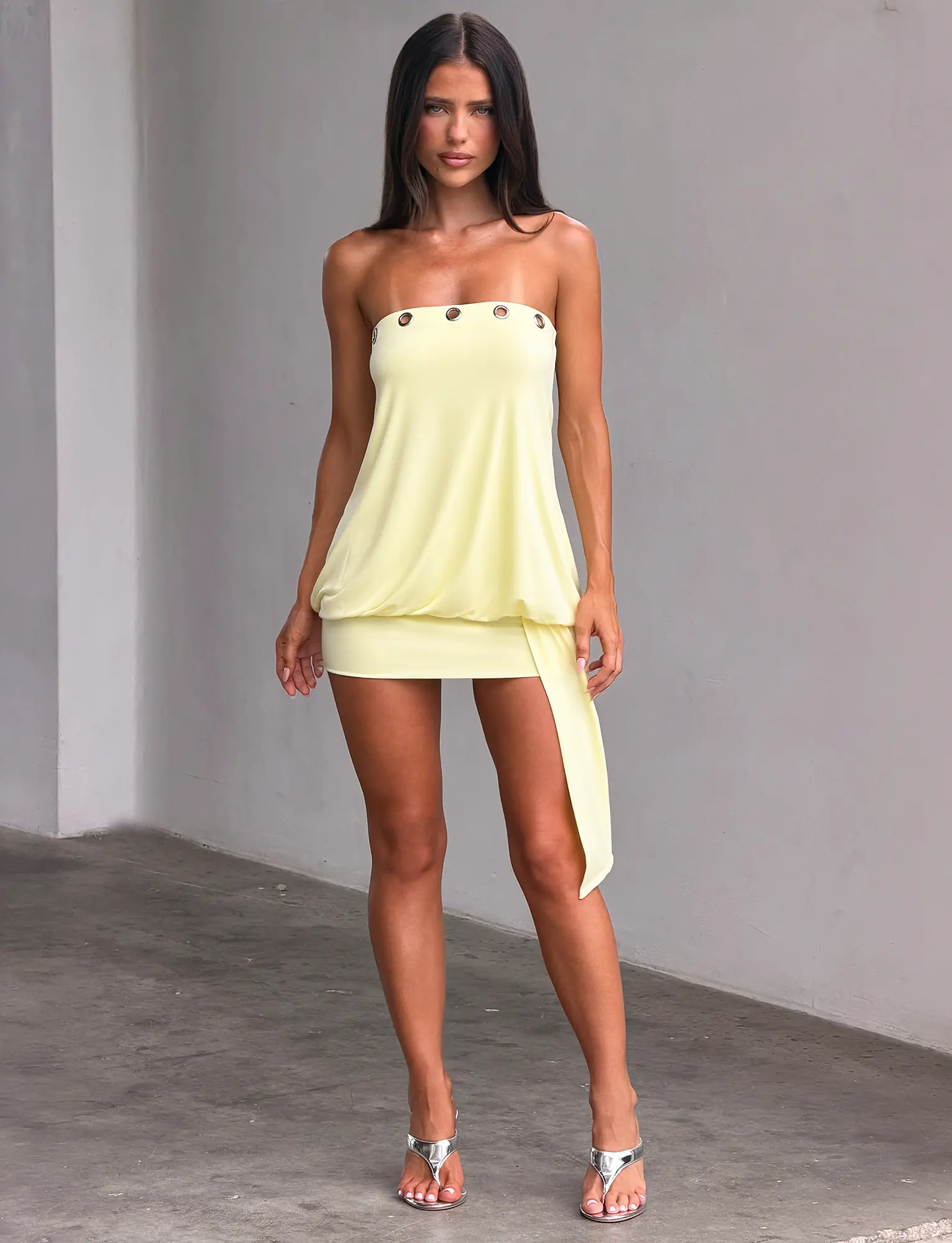 RAVENNA MINI DRESS - BUTTER YELLOW