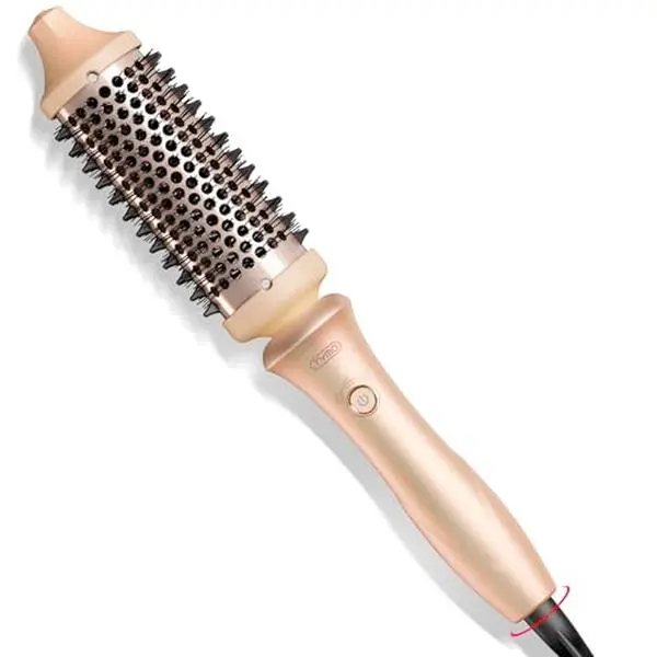 TYMO STYLUX 1.7" Heated Round Thermal Brush for Women - Adjustable Handle, Lightweight, 2-in-1 Curler & Straightener, Flexi-Fit, Dual Voltage, Blowout Look, Pink