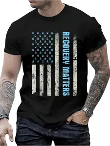 100% Cotton Recovery Matters - Sobriety Anniversary Sober AA NA T-Shirt