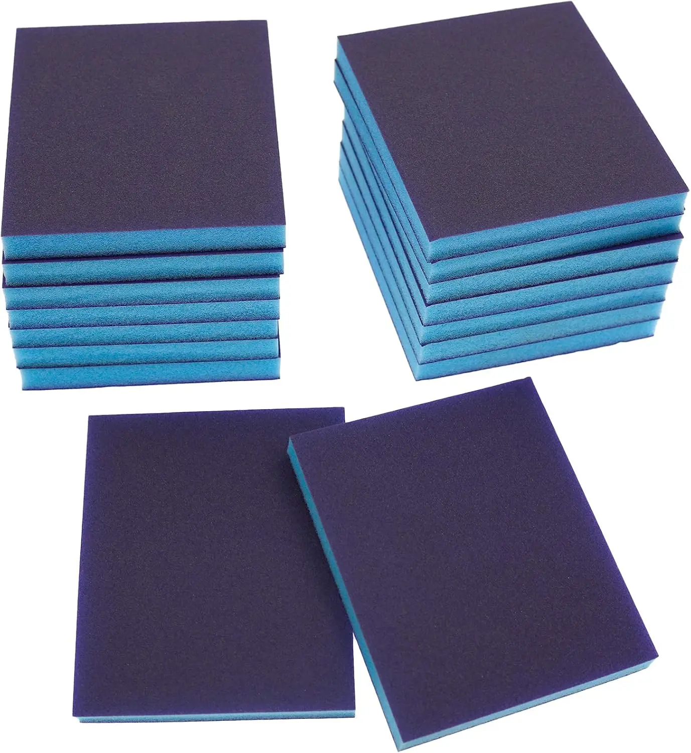 16Pcs Sanding Sponge, 220 Grit Washable Sponge Sand Blocks, Wet and Dry Sanding Blocks for Plastic, Wood, Metal, Furniture (Superfine Grade)