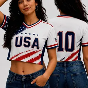 USA Soccer Crop Top Jersey, America Soccer Jersey Crop Tee, Black Bachelorette Outfit, Festival Shirt, Football Fan