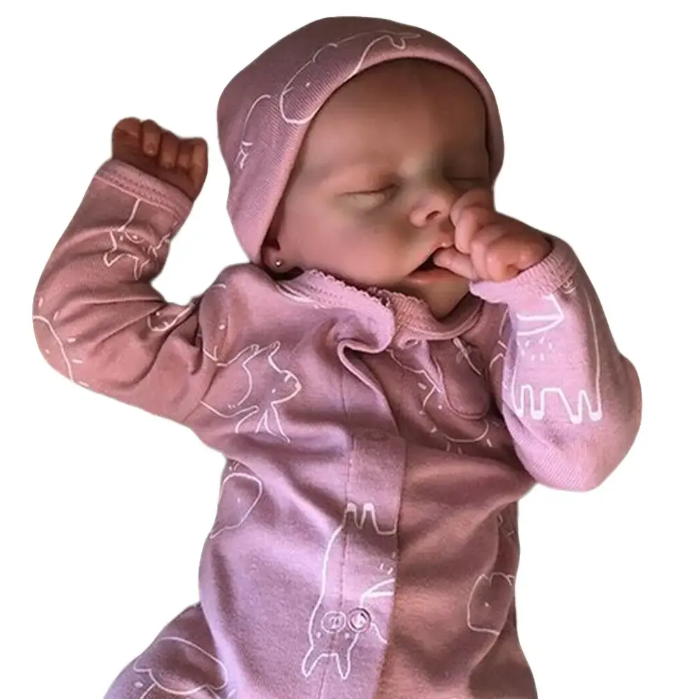 NPK 18-Inch (48cm) Lifelike Realistic Newborn Reborn Baby Doll Hand-Painted Hair Soft Cuddly Gift for Girls Newborn Sleeping Doll Soft Stuffed Doll