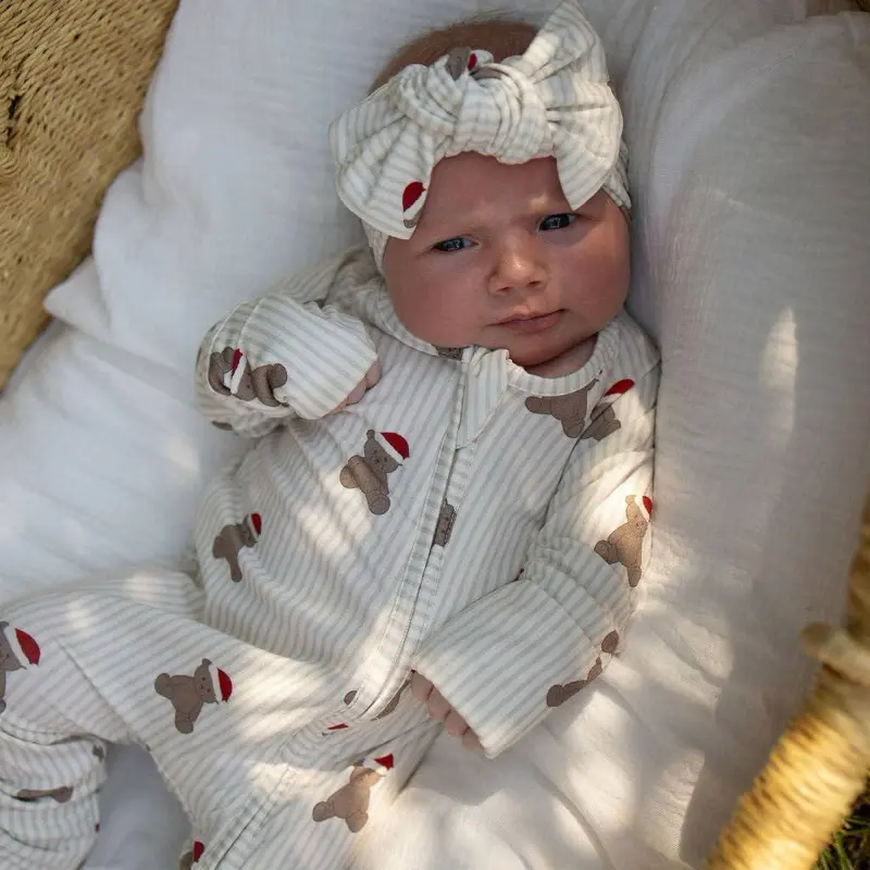 Bamboo Zip Pajamas | Santa Teddy