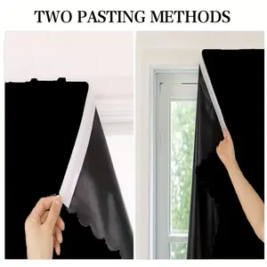 1pc Fashion Light Blocking Self-Adhesive Curtains, No Drilling Required, with Lining, Insulation Protection, for Kitchen Bedroom Living Room Decor, Thermal Insulated Curtain, Easy Install Curtain, Blackout Window Cover, Upgrade Curtain