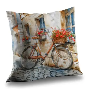 Begin Home Decor C1PC2626J9OSVK 26 x 26 in. Ready to Go Beige Poly Twill Throw - Home Decor Accent