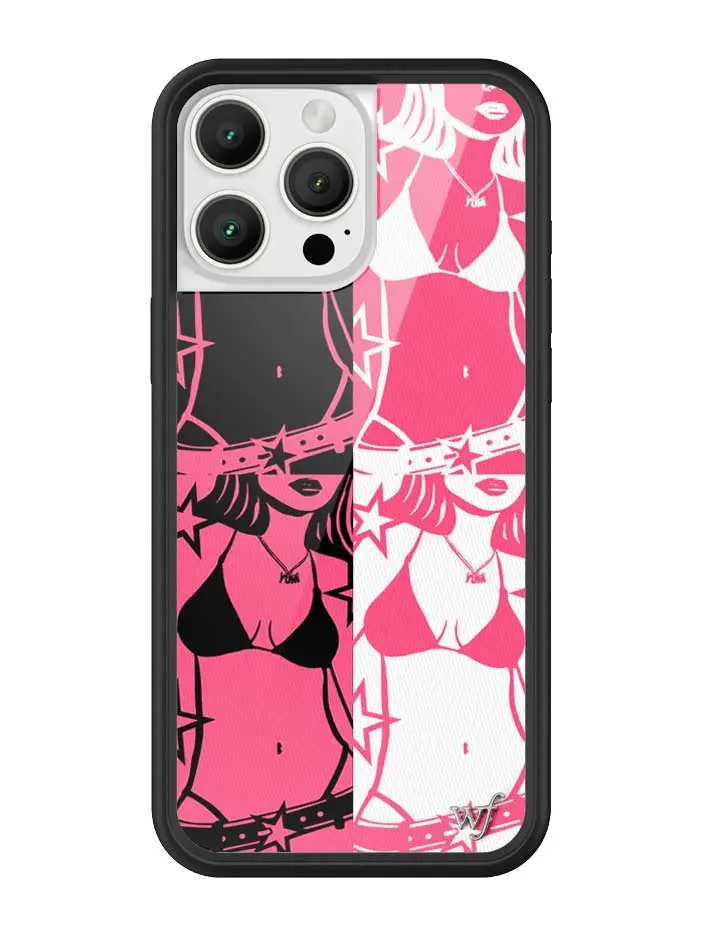 Tara Yummy Collab | Limited Edition Trendy Collaboration iPhone Case | Raised Protective Black Bumper | Women Owned Small Business | Vibrant Pink Black and White Tara Yummy Pretty Design | Safety Casing Protective | Gift for Her