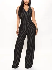 Julia Vest Pant Set - Black