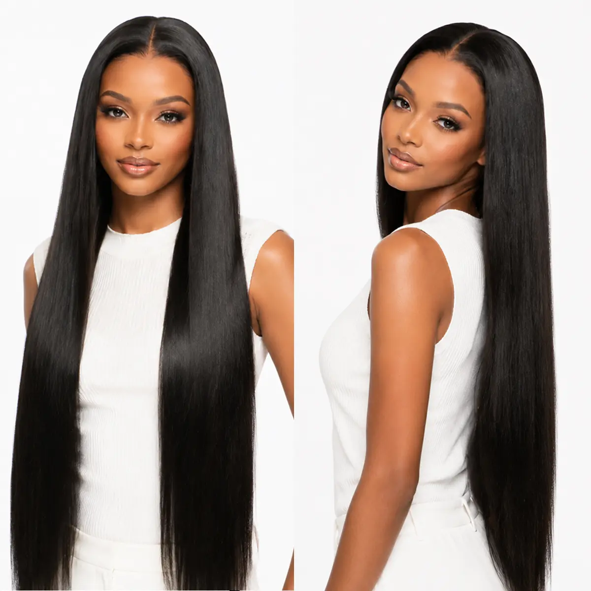 U&A 30-Inch Long Straight Synthetic Lace Front Glueless Wig, 9x7 HD Lace Wear-and-Go Wig with Pre-Plucked Natural Hairline & Tiny Knots for Daily & Party Use, Wigs Glueless