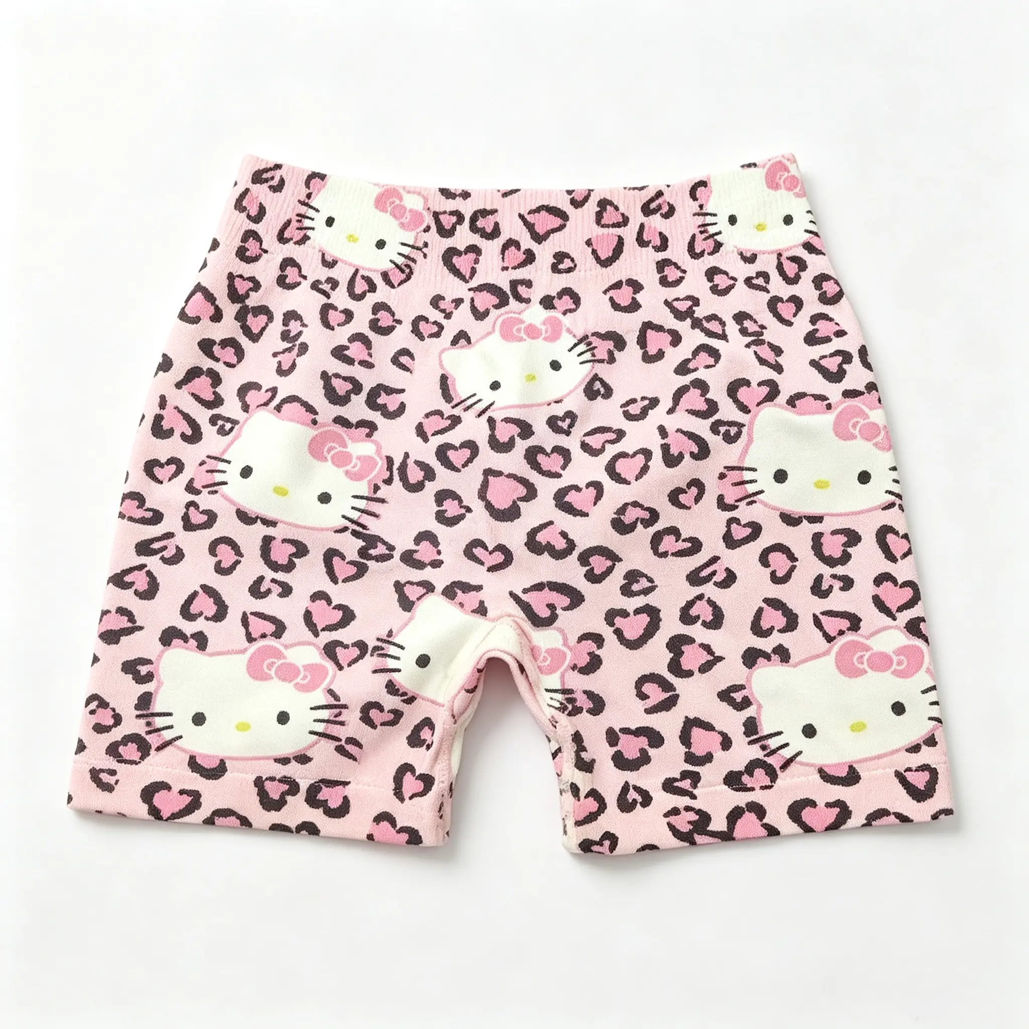 Women's Sanrio Hello Kitty Reversible Printed High-Waisted Fitness Shorts, Ideal for Yoga Workouts