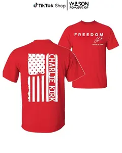 A Tribute Patriot Charlie Kirk Freedom Shirt For Men - For Women, Red On Oct 14th Charlie Kirk Sweatshirt, Memorial Gifts Hoodie, Casual Cotton Top
