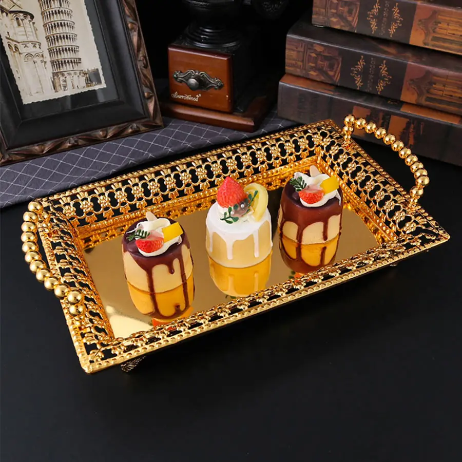 Nordic Style Tea Table Fruit Dish Plates, Creative Fashion Simple Candy Tray, Home Wedding Gift, Modern Living Room Metal Decor, Decorative Plates, Serving Plates