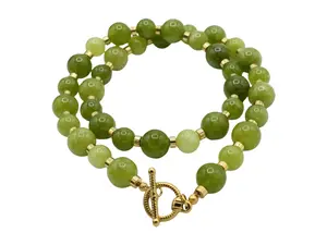 Light Olive Green Natural Quartz Necklace