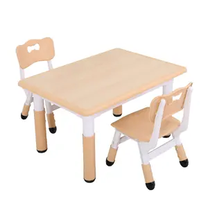 UNICOO Kids Table and 2 Chairs Set, Height Adjustable, Easy to Wipe, Durable Materials, Suitable for Ages 2-10, Art & Crafts Use Ergonomic
