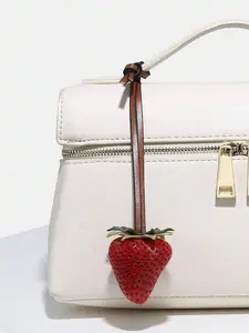 Vitality three-dimensional strawberry bag decoration, Fashion Bag Charms, cute simulated fruit shape, versatile as a keychain, lightweight and easy to carry, suitable for outdoor travel, commuting, shopping, and can be given to friends
