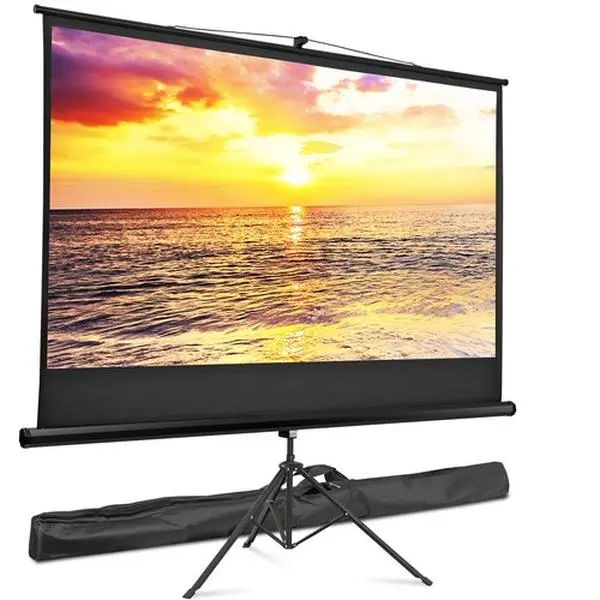 Zeny 84in 16:9 HD Projection Screen - Foldable Aluminum-Metal Stand, Oxford Material with Ropes, Portable Backyard Home Cinema Accessory for Home & Office Use, Hd 16:9