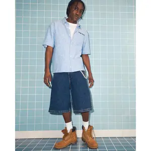 Hollister Dark Wash Super Baggy Jean Shorts