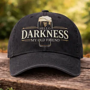 Hello Guinness St Patrick Hat, Dad Cap Washed, Irish Shamrock Guinness Pint Embroidery Hat, Vitamin G Embroidery Hat, Beer Dad Hat