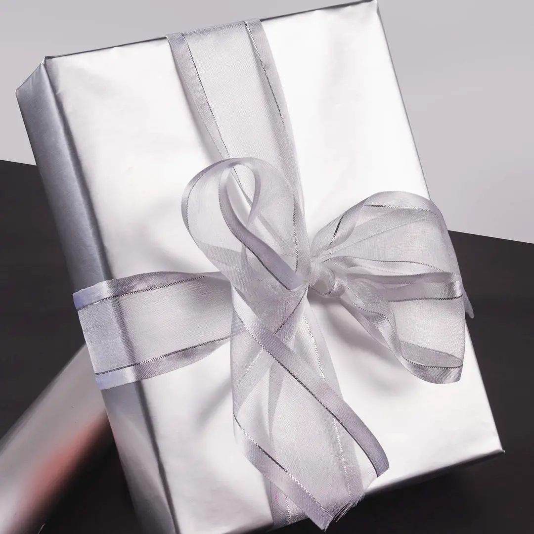 30" x 10' Wrapping Paper | Matte Silver festive gift-wrapping needs solid colored wrapping paper