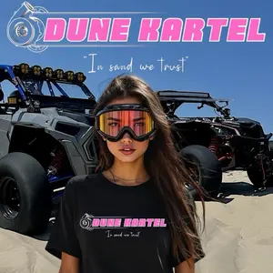 Dune Kartel solid color with black/white outline T shirt/long sleeve - “in sand we trust” slogan  Womenswear Crewneck Tops Streetwear Casual
