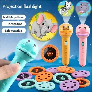 Projection Flashlight, Bedtime Story Projector Toy, 3 Slides with 24 Patterns, Safe ABS Material, Interactive Early Learning STEM Tool for Toddlers, Portable Visual Cognitive Gift, Easy-to-Use Science Aid for Parents & Teachers.