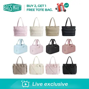 【Live exclusive】BAGSMART Annual Premium Picks: Puffy Quilted Tote Laptop-Friendly, Crush 4-in-1 Toiletry Bag, Crush Bow Tote 15.6" Laptop 20L - Lightweight Durable Gift Guide for Bag Lovers DealsForYouDays