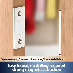 8 Pairs No-Drill Magnetic Door Closer Strips for Cabinet Doors Strong Adhesive Invisible Magnet Closures Space-saving Powerful Suction Easy Installation