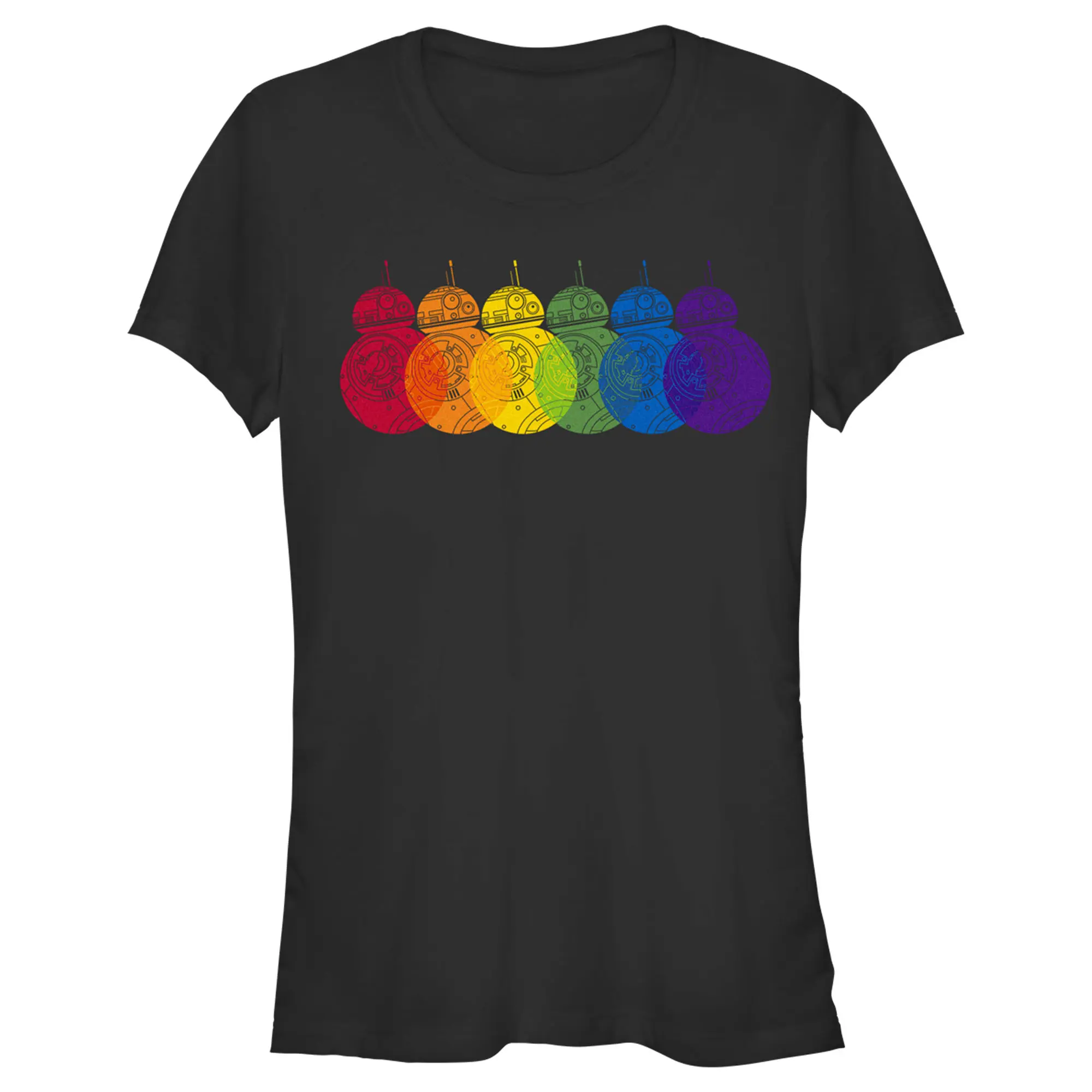 Women's Short-Sleeve Star Wars The Last Jedi BB-8 Pride Rainbow Printed Casual Fashion Fit T-Shirt